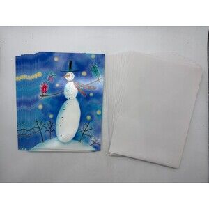 Lot of Hallmark Christmas Cards Snowman Juggling Gifts Envelopes Made in USA